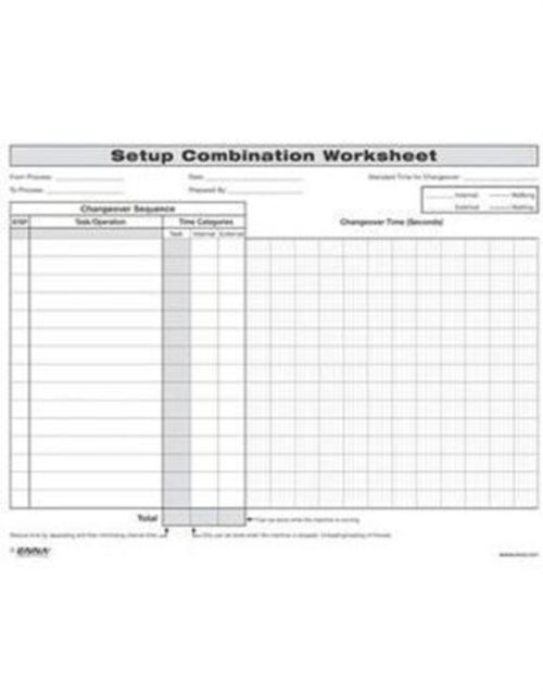 Quick Changeover: Setup Combination Worksheet : Setup Combination ...